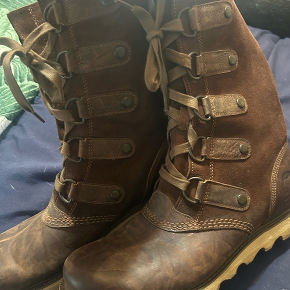 Sorel Scotia Lace Up Brown Leather Waterproof Boots 9.5 - Picture 2 of 3